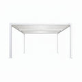 Louvered Pergola Modern White Pergola with Adjustable Roof for Deck Backyard Garden