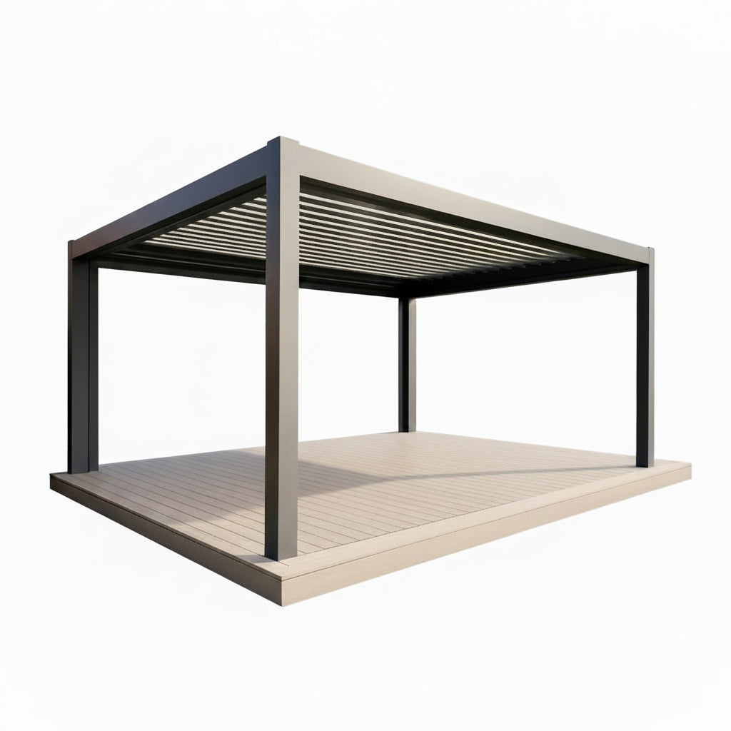 Outdoor Waterproof Pergola Aluminium Motorized Louvered Pergola Canopy Exterior Gazebo Bioclimatic Pergolas Shading Gazebo