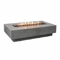 Hampton Fire Table Outdoor Fire Pit 56" X 32" Cast Concrete Firepit Includes Lava Rocks 45,000 Btus Outdoor Fireplace for Patio Furniture Set, Deck, Porch, Outdoor Heater - Liquid Propane