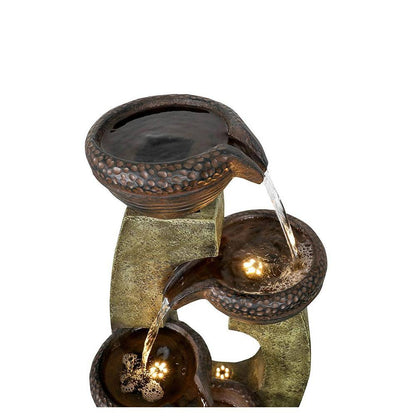 40 In. Tall Modern Waterfall Outdoor Garden Fountain with Contemporary Design for Patio Garden